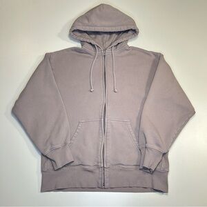 Aritzia TNA Brown Cozy Fleece Boyfriend Zip Hoodie XS